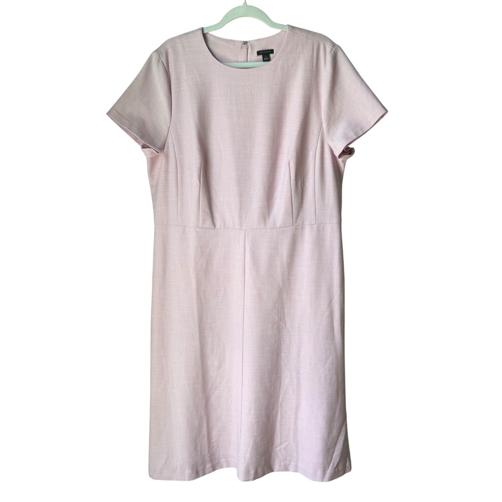 Ann Taylor Pink Short Sleeve‎ Career Wear Dress Stretch Size 16